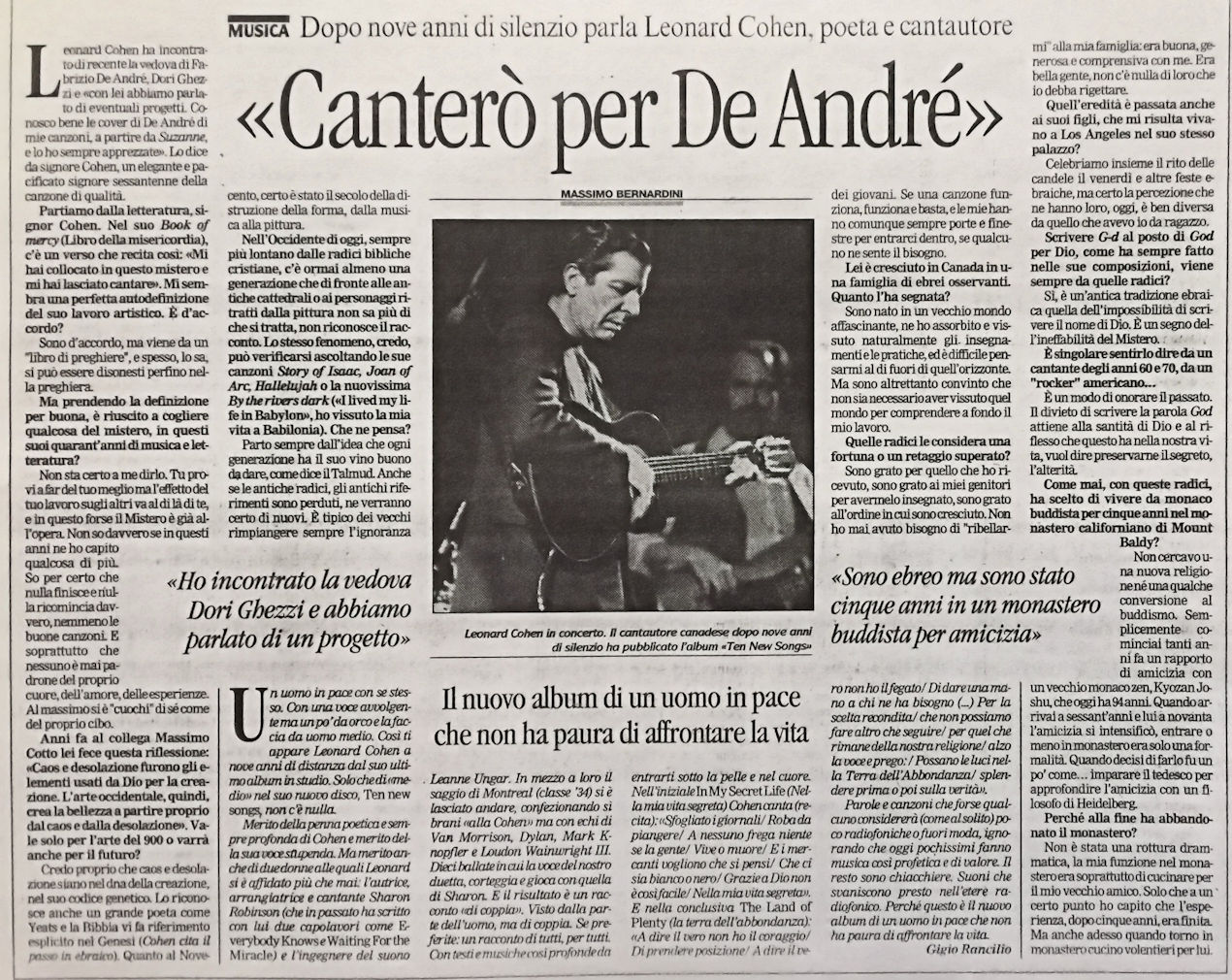 Fabrizio De André, cantautore, a cura di Mariano Brustio